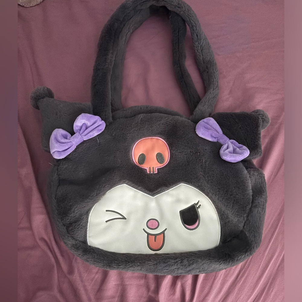 Kuromi fuzzy handbag